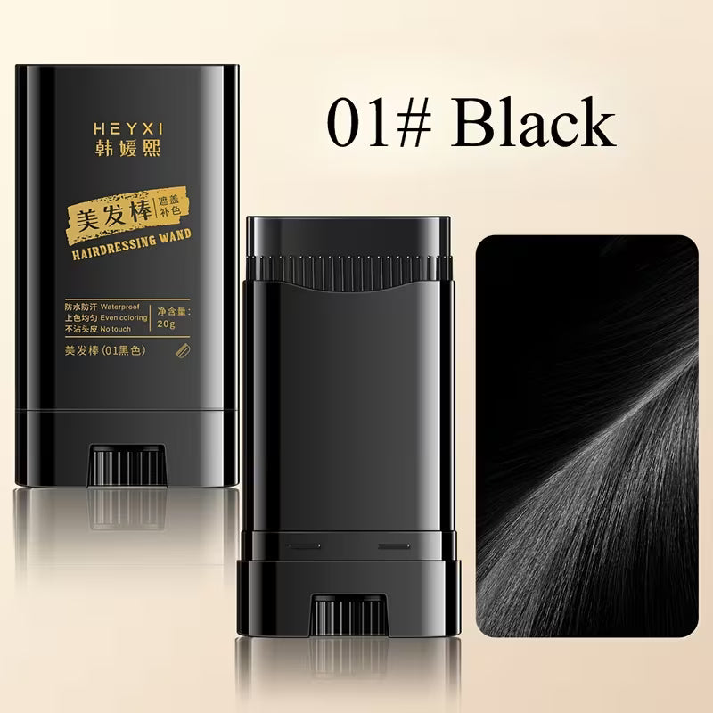 Portable Hair Color Stick with Applicator Brush for Touch-ups | 20g Quick Gray Hair Stick - Long-lasting Gray Coverage