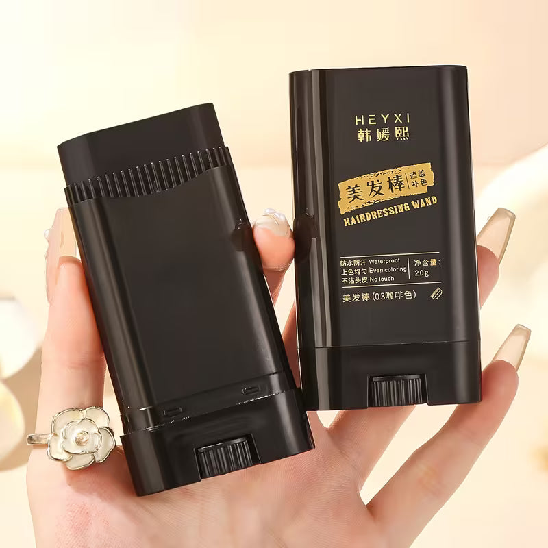 Portable Hair Color Stick with Applicator Brush for Touch-ups | 20g Quick Gray Hair Stick - Long-lasting Gray Coverage