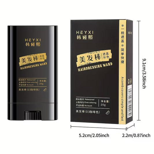 Portable Hair Color Stick with Applicator Brush for Touch-ups | 20g Quick Gray Hair Stick - Long-lasting Gray Coverage